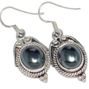 Dangle Earrings Hematite Sterling Silver Jewelry